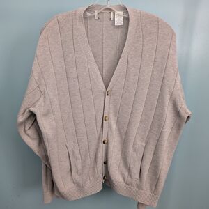 Men's Gray Cardigan Sweater